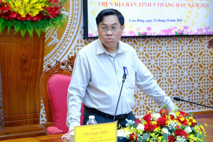 Đồng chí Võ Ngọc Hiệp, Tỉnh ủy viên, Phó Chủ tịch UBND tỉnh Lâm Đồng phát biểu kết luận tại buổi làm việc