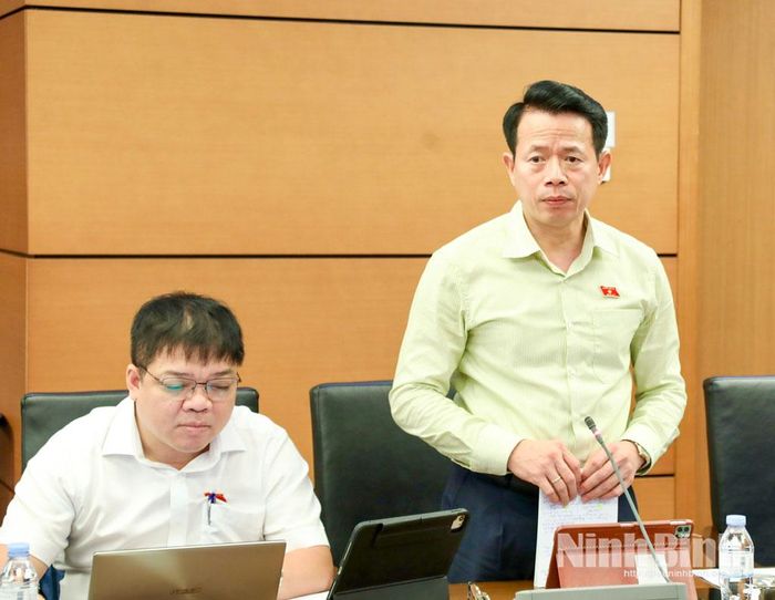 Đại biểu Nguyễn Hải Dũng, Ủy viên, ĐBQH hoạt động chuyên trách tại Ủy ban Pháp luật và Tư pháp của Quốc hội phát biểu thảo luận.