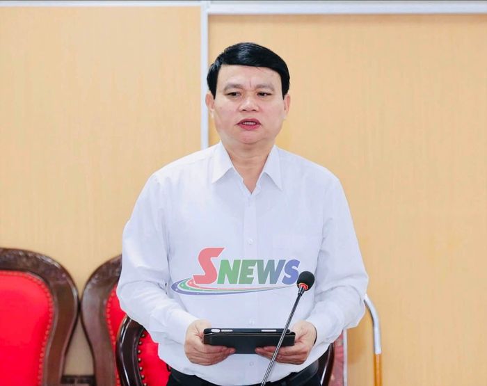 Đồng chí Đặng Ngọc Hậu, Phó Chủ tịch UBND tỉnh phát biểu kết luận cuộc làm việc.