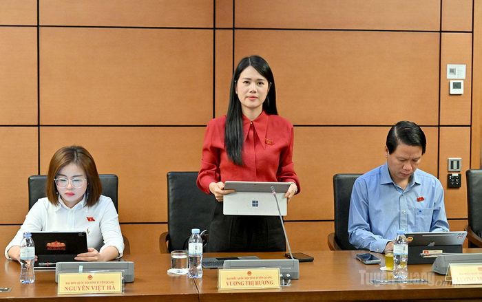ĐBQH Vương Thị Hương phát biểu.