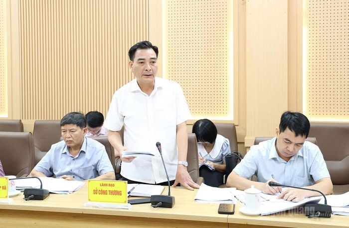 Lãnh đạo Sở Công thương phát biểu tại hội nghị.