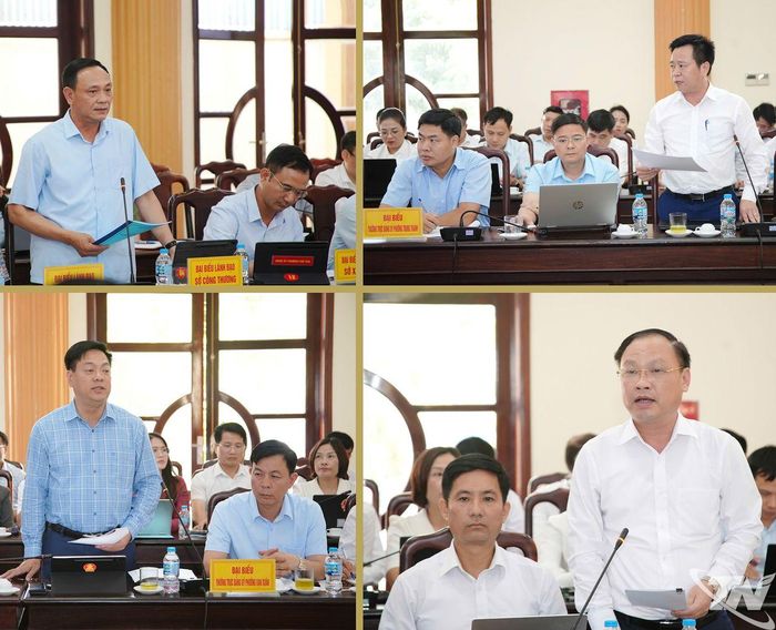 Đại biểu phát biểu tại buổi làm việc.