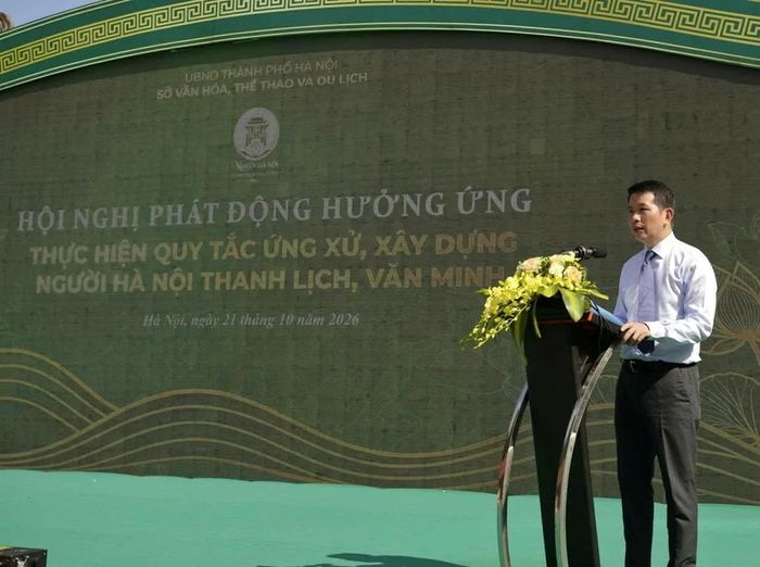 Giám đốc Sở Văn hóa, Thể thao và Du lịch Hà Nội Phạm Tuấn Long phát biểu