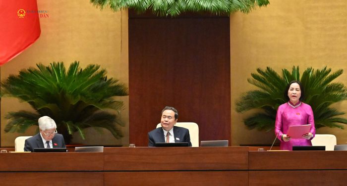 Chủ tịch Quốc hội Trần Thanh Mẫn chủ trì, Phó Chủ tịch Quốc hội Nguyễn Thị Thanh điều hành phiên họp. Ảnh: Quang Khánh