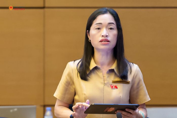 ĐBQH Cil Bri (Lâm Đồng) phát biểu. Ảnh: Tiến Cường