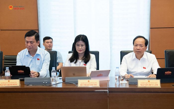Các đại biểu Đoàn ĐBQH tỉnh Hà Tĩnh tham gia phiên thảo luận