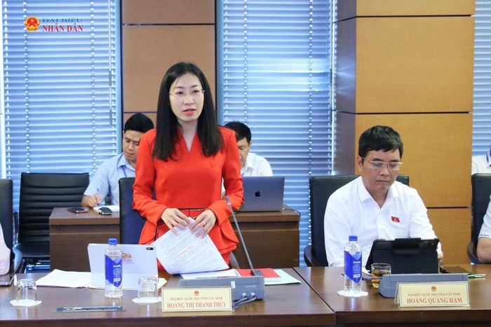 ĐBQH Hoàng Thị Thanh Thúy (Tây Ninh) phát biểu. Ảnh: Đắc Trường