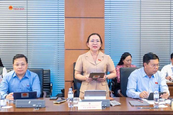 ĐBQH Lý Anh Thư (An Giang) phát biểu tại phiên thảo luận tổ. Ảnh: Mạnh Hưng