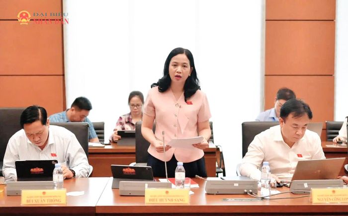 ĐBQH Điểu Huỳnh Sang (TP. Đồng Nai) phát biểu thảo luận tại Tổ 4. Ảnh: Lâm Hiển