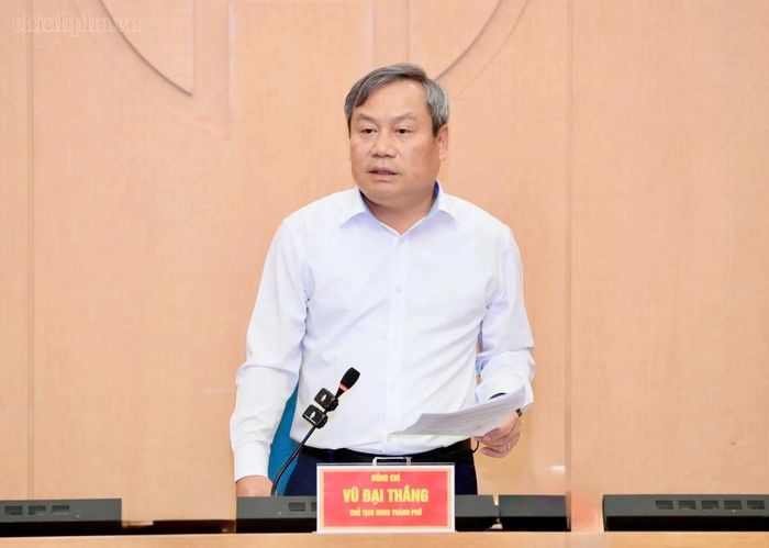 Chủ tịch UBND thành phố Hà Nội Vũ Đại Thắng phát biểu tại cuộc họp. Ảnh: chinhphu.vn