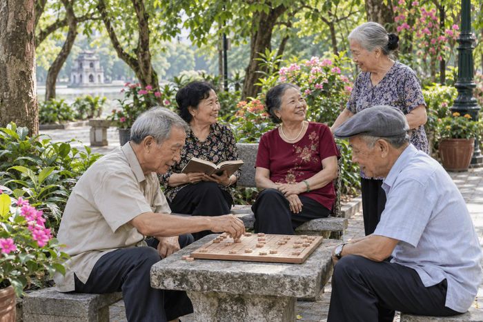Giao lưu bạn bè, đọc sách và chơi cờ góp phần làm phong phú đời sống tinh thần, mang lại niềm vui và sự gắn kết cho người nghỉ hưu