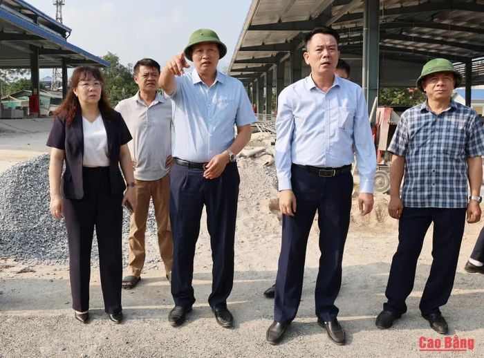 Đoàn kiểm tra thực địa Dự án bố trí dân cư vùng thiên tai khu vực Bản Đon, xóm 6 Bế Triều, xã Hòa An.