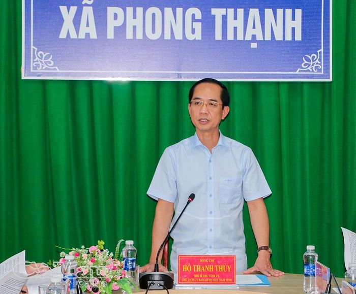 Phó Bí thư Tỉnh uỷ, Chủ tịch Uỷ ban MTTQ Việt Nam tỉnh Cà Mau Hồ Thanh Thuỷ