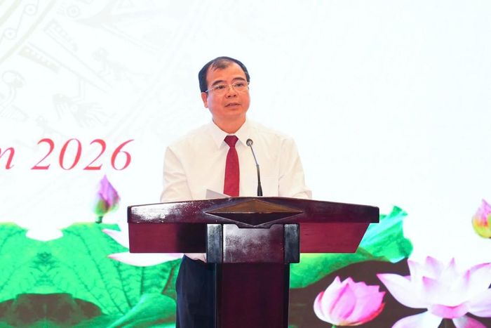 Phó Chủ tịch UBND thành phố Nguyễn Minh Hùng phát biểu động viên. Nguồn CTTĐT
