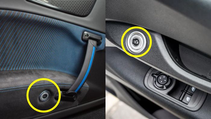 Nút bấm mở cửa điện tử bên trong khoang lái siêu xe Maserati MC20 là linh kiện dùng chung với mẫu xe điện cỡ nhỏ Fiat 500e.