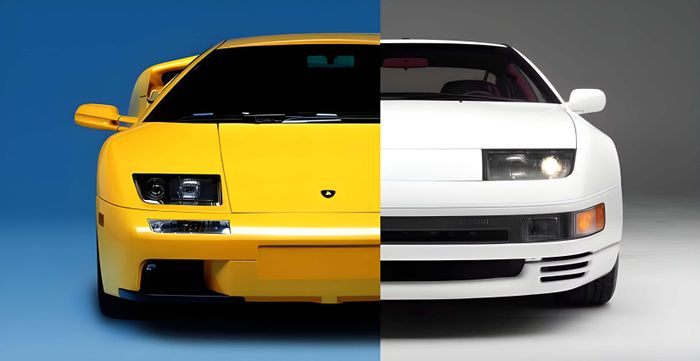 Nếu chiếc Diablo bị hỏng đèn pha, chủ xe có thể tìm mua phụ tùng thay thế từ một chiếc Nissan 300ZX.