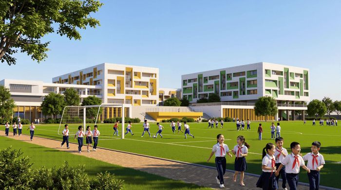 Phối cảnh trường học.