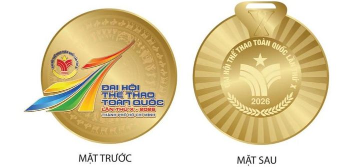 Mẫu huy chương Đại hội Thể thao toàn quốc lần thứ X năm 2026. Ảnh: Ban tổ chức.