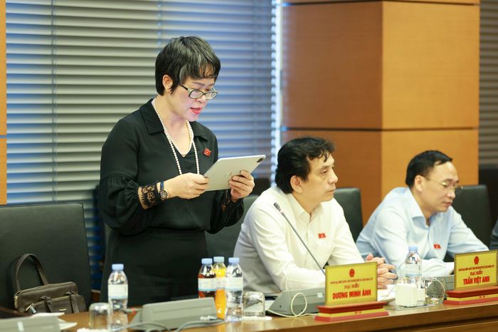 Đại biểu Dương Minh Ánh phát biểu thảo luận. Ảnh: Văn Tuyến