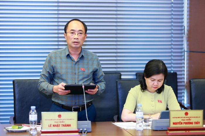 Đại biểu Lê Nhật Thành (Đoàn thành phố Hà Nội) phát biểu. Ảnh: Văn Tuyến