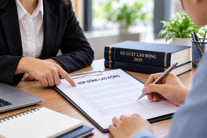 Người lao động tại Hà Nội cần dành thời gian nghiên cứu kỹ các nội dung "phải có" chủ yếu theo quy định tại Điều 21 Bộ luật Lao động năm 2019. Ảnh minh họa: AI.