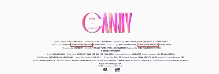 Quang Hùng MasterD tham gia đồng sáng tác bài Candy.