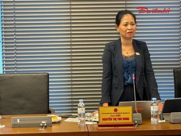 Bà Nguyễn Thị Thu Dung phát biểu (Ảnh: Quang Vinh)