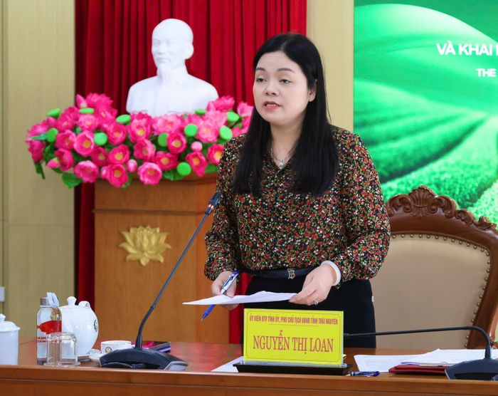 Bà Nguyễn Thị Loan, Ủy viên Ban Thường vụ Tỉnh ủy, Phó Chủ tịch UBND tỉnh, Trưởng Ban Tổ chức Festival phát biểu chỉ đạo (Ảnh: 