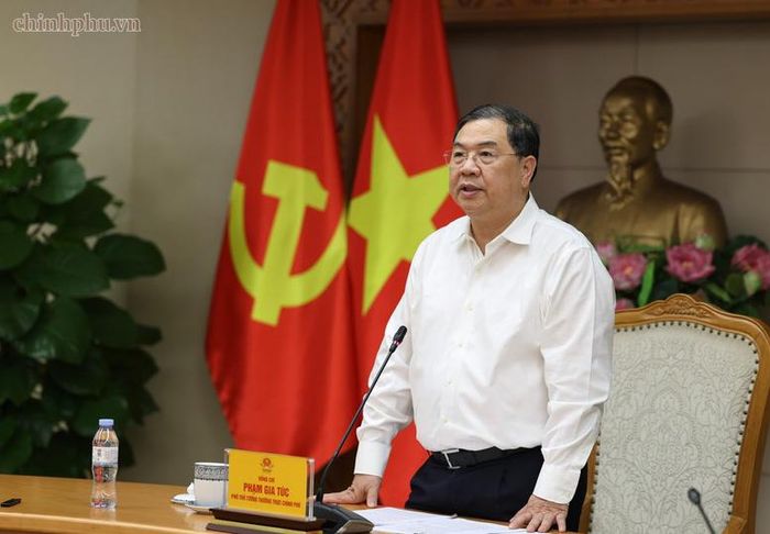 Phó Thủ tướng Thường trực Phạm Gia Túc phát biểu chỉ đạo tại cuộc họp - Ảnh: chinhphu.vn/Phương Nguyên