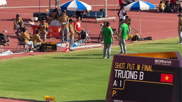Trương Bích Vân thi đấu chung kết đẩy tạ nữ nhóm hạng thương tật F56, xếp hạng 8 với 569 điểm. (Ảnh: THU HOÀI)