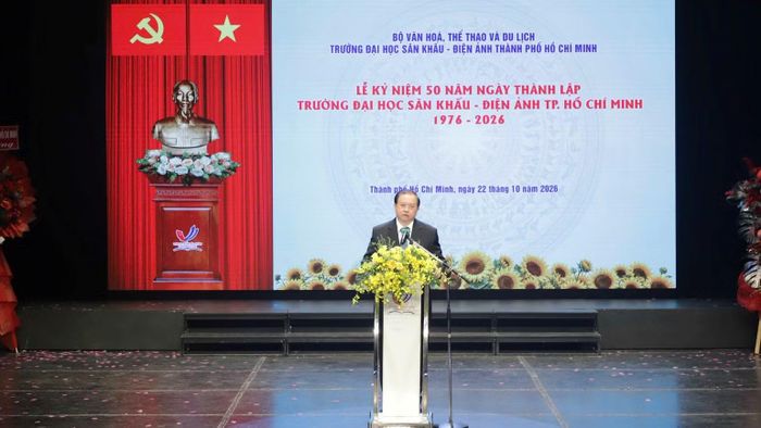 Phó Giáo sư, Tiến sĩ Tạ Quang Đông, Thứ trưởng Văn hóa, Thể thao và Du lịch phát biểu tại buổi lễ. (Ảnh: Ban tổ chức)