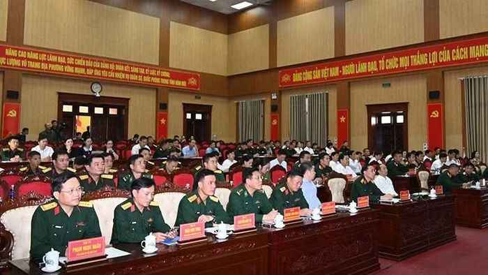 Các đại biểu tham dự hội nghị. (Ảnh: Bộ Chỉ huy quân sự tỉnh Thanh Hóa)
