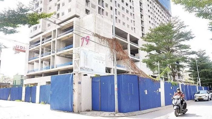 Dự án nhà ở xã hội tại ô đất NO1 Khu đô thị mới Hạ Đình đang hoàn thiện (Ảnh QUANG THÁI)