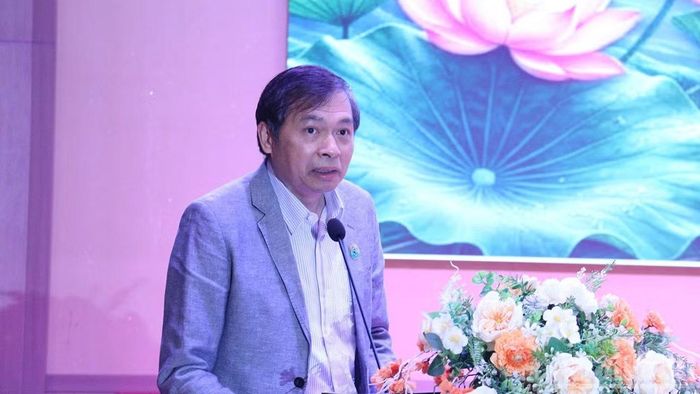 Thứ trưởng Nông nghiệp và Môi trường Lào Xaynakhone Inthavong phát biểu tại hội nghị. (Ảnh: DUY TOÀN)