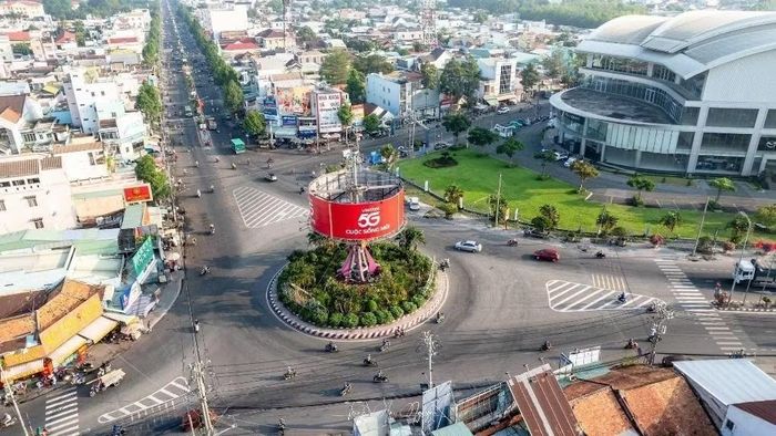 Trung tâm phường Gò Dầu, nơi kết nối Tây Ninh với các quốc gia Đông Nam Á. (Ảnh: MINH ANH)