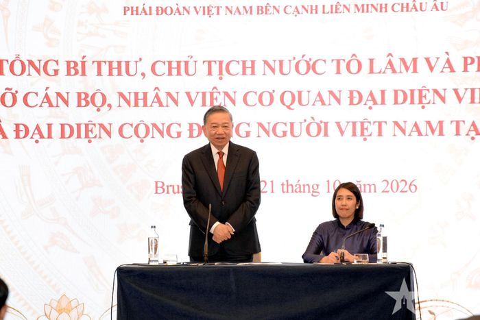  Tổng Bí thư, Chủ tịch nước Tô Lâm phát biểu tại buổi gặp.