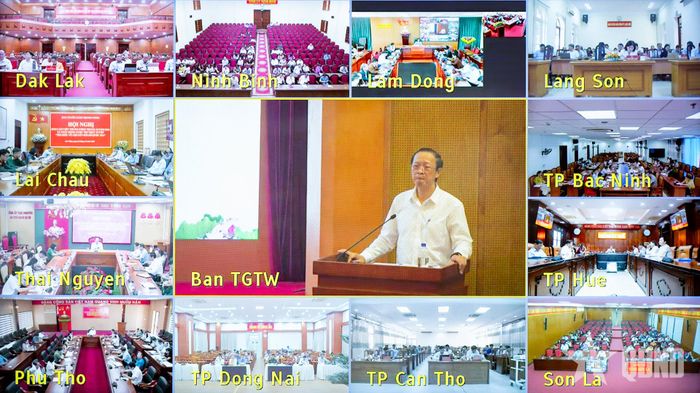 Hội nghị được tổ chức theo hình thức trực tuyến, kết nối từ điểm cầu Ban Tuyên giáo Trung ương tới 2.070 điểm cầu trên cả nước.