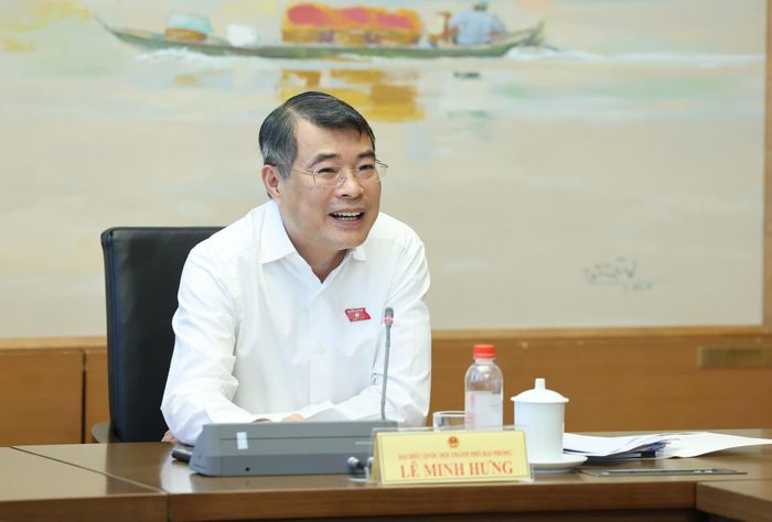  Thủ tướng Lê Minh Hưng phát biểu tại tổ. Ảnh: QUANG PHÚC 