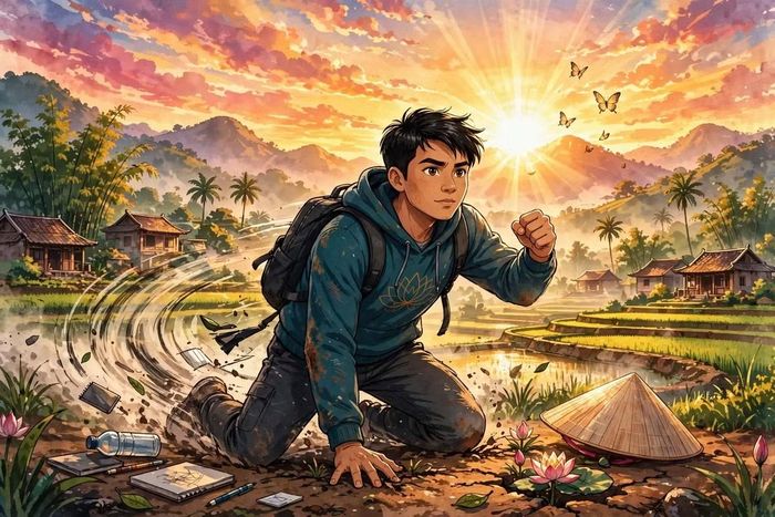  Khó khăn có thể làm đảo lộn cuộc sống, nhưng không nhất thiết quyết định tương lai. Biết điều chỉnh cảm xúc, tìm kiếm sự hỗ trợ và thay đổi cách nhìn giúp mỗi người từng bước đứng dậy. Ảnh: @Meta AI. 