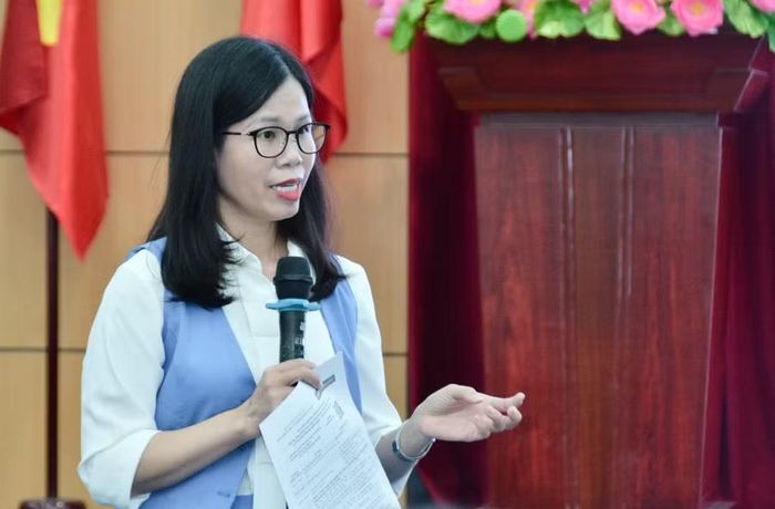 ThS Dương Thị Oanh, Đại diện nhóm Nghiên cứu, VESPI, phát biểu tại hội thảo