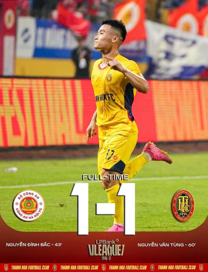 Thanh Hóa làm nên bất ngờ trên sân Hàng Đẫy trước nhà ĐKVĐ CAHN. Ảnh: Thanh Hóa FC