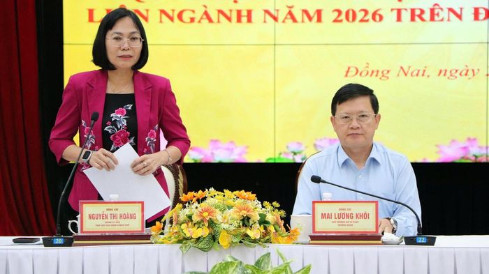 Phó Chủ tịch UBND thành phố Đồng Nai Nguyễn Thị Hoàng phát biểu (ảnh: Duy Trường)