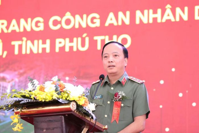 Thượng tướng Đặng Hồng Đức, Thứ trưởng Bộ Công an phát biểu tại buổi lễ. Ảnh: Đức Anh