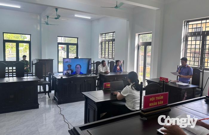 Phiên tòa xét xử bị cáo Trần Thị Tuyết về tội "Buôn bán hàng cấm" được tổ chức bằng hình thức trực tuyến.