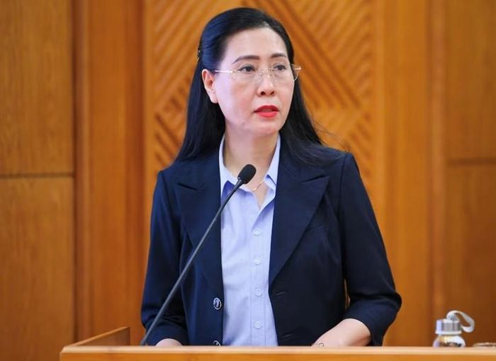 Đồng chí Bùi Thị Quỳnh Vân, Ủy viên Trung ương Đảng, Phó Trưởng Ban Tổ chức Trung ương quán triệt tại Hội nghị.