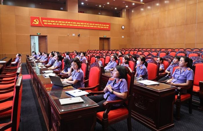  Các đại biểu tham dự tại điểm cầu VKSND tối cao. 