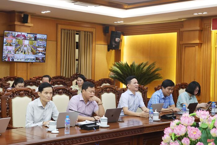 Các đại biểu tham dự tại điểm cầu Hà Tĩnh.