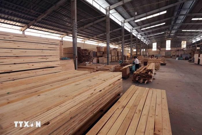 Sản xuất hàng nội thất. (Ảnh: Vũ Sinh/TTXVN)