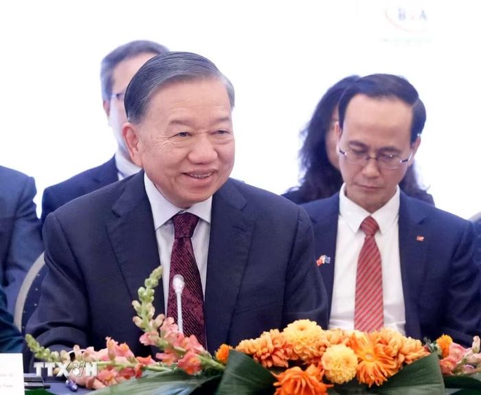 Tổng Bí thư, Chủ tịch nước Tô Lâm phát biểu tại Tọa đàm. (Ảnh: Thống Nhất/TTXVN)