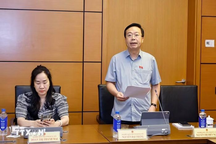 Đại biểu Quốc hội tỉnh Hưng Yên Nguyễn Đại Thắng phát biểu. (Ảnh: Doãn Tấn/TTXVN)